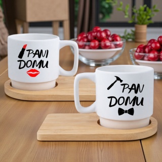 Zestaw 2x filiżanka + podstawki Prezent Mąż Żona Walentynki Ślub Rocznica