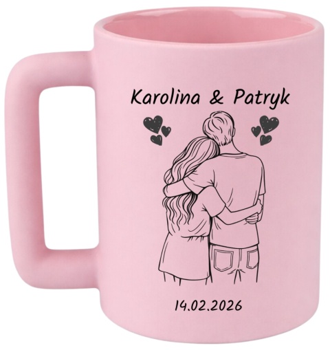 Kubek 400ml DUŻY Prezent dla Dziewczyny Żony na Walentynki z imionami