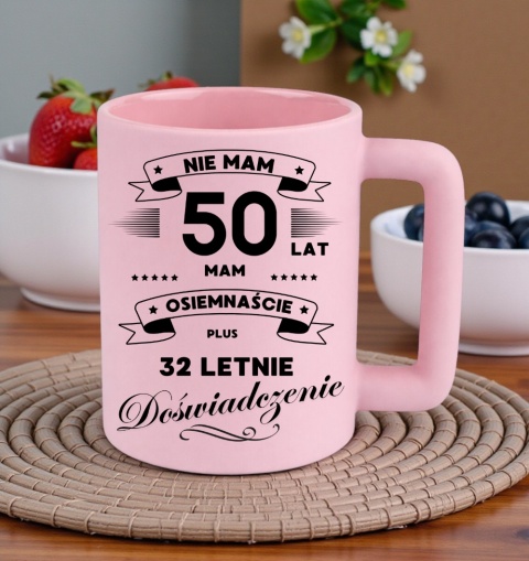 Kubek 400ml DUŻY śmieszny nadruk Prezent z dedykacją na URODZINY 50 lat