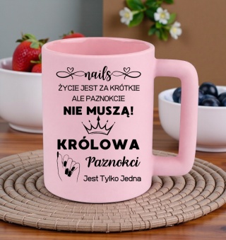 Kubek 400ml DUŻY z nadrukiem Prezent Królowa PAZNOKCI Dzień Kobiet urodziny