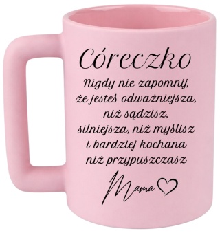 Kubek 400ml DUŻY z nadrukiem Prezent dla CÓRKI Dzień Kobiet urodziny
