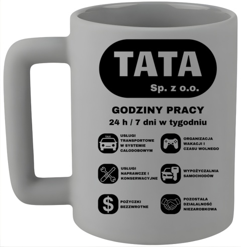 Kubek 400ml DUŻY z nadrukiem Prezent dla Taty DZIEŃ OJCA Urodziny Tata