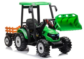 Traktor Na Akumulator Z Przyczepą Hercules Zielony 24V