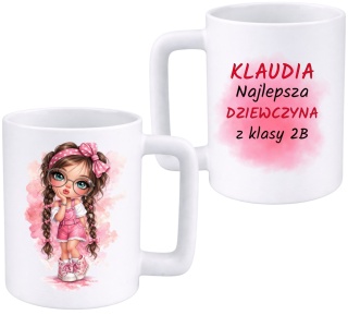 Kubek 400ml DUŻY z nadrukiem Prezent dla DZIEWCZYNY Dzień Kobiet z imieniem
