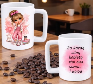 Kubek 400ml DUŻY z nadrukiem prezent Dzień Kobiet urodziny dla Dziewczyny