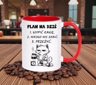 Kubek z nadrukiem PLAN NA DZIŚ prezent Dzień Kobiet urodziny dla Dziewczyny