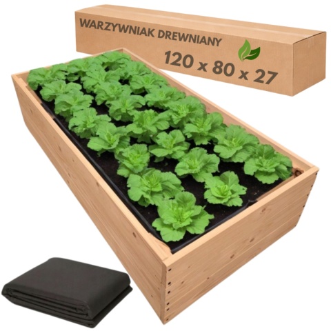 Warzywniak drewniany Zielnik Skrzynia na warzywa Inspekt Grządka 120x80x27