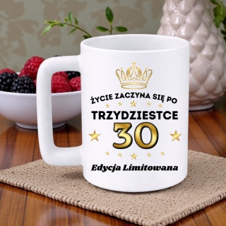 Kubek 400ml DUŻY z nadrukiem Super Prezent dedykacja na URODZINY 30 lat