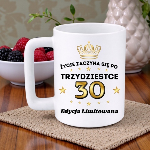 Kubek 400ml DUŻY z nadrukiem Super Prezent dedykacja na URODZINY 30 lat
