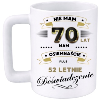Kubek 400ml DUŻY z nadrukiem Super Prezent dedykacja na URODZINY 70 lat