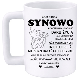Kubek 400ml DUŻY z nadrukiem Synowa śmieszny prezent dla Synowej
