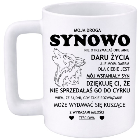 Kubek 400ml DUŻY z nadrukiem Synowa śmieszny prezent dla Synowej