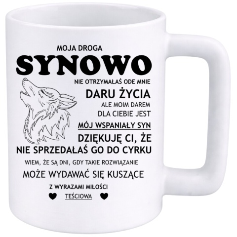 Kubek 400ml DUŻY z nadrukiem Synowa śmieszny prezent dla Synowej