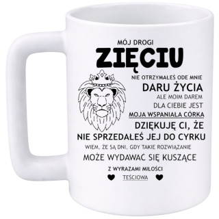 Kubek 400ml DUŻY z nadrukiem Zięć śmieszny prezent dla Zięcia