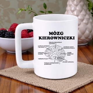 Kubek 400ml DUŻY z nadrukiem śmieszny prezent Mózg Kierowniczki