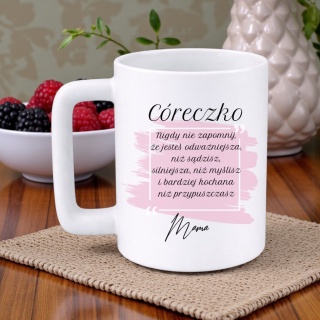Kubek 400ml DUŻY z nadrukiem Córka prezent z dedykacją dla Córki