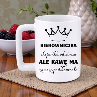 Kubek 400ml DUŻY z nadrukiem Kierowniczka śmieszny prezent dla Kierowniczki