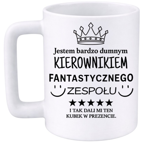 Kubek 400ml DUŻY z nadrukiem Kierownik śmieszny prezent dla Kierownika