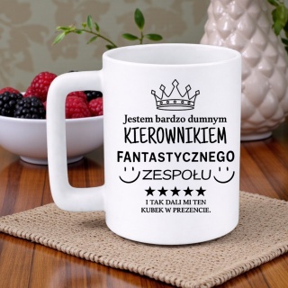 Kubek 400ml DUŻY z nadrukiem Kierownik śmieszny prezent dla Kierownika