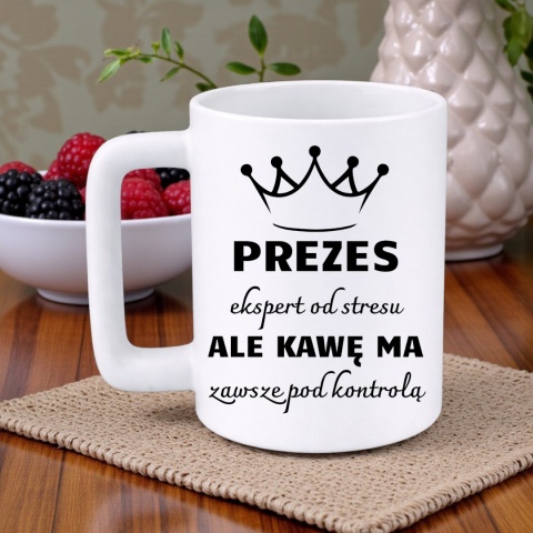 Kubek 400ml DUŻY z nadrukiem Prezes śmieszny prezent dla Prezesa