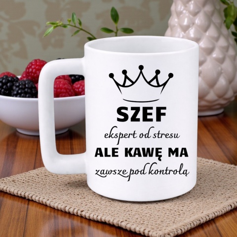 Kubek 400ml DUŻY z nadrukiem Szef śmieszny prezent dla Szefa