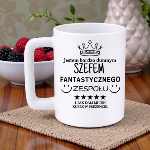 Kubek 400ml DUŻY z nadrukiem Szef śmieszny prezent dla Szefa