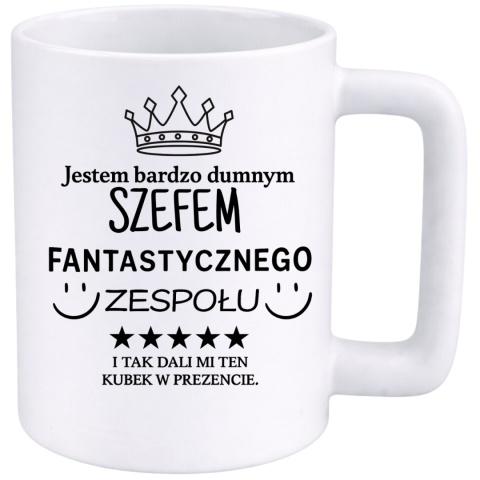 Kubek 400ml DUŻY z nadrukiem Szef śmieszny prezent dla Szefa