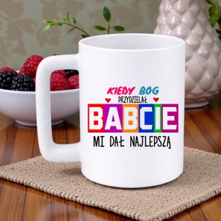 Kubek 400ml DUŻY z nadrukiem prezent Dzień Babci Babcia urodziny