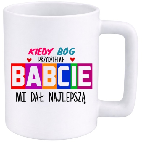 Kubek 400ml DUŻY z nadrukiem prezent Dzień Babci Babcia urodziny