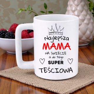 Kubek 400ml DUŻY z nadrukiem prezent Dzień Matki Mama Teściowa urodziny