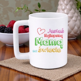 Kubek 400ml DUŻY z nadrukiem prezent Dzień Matki Mama urodziny
