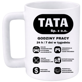Kubek 400ml DUŻY z nadrukiem prezent Dzień Ojca urodziny dla Taty