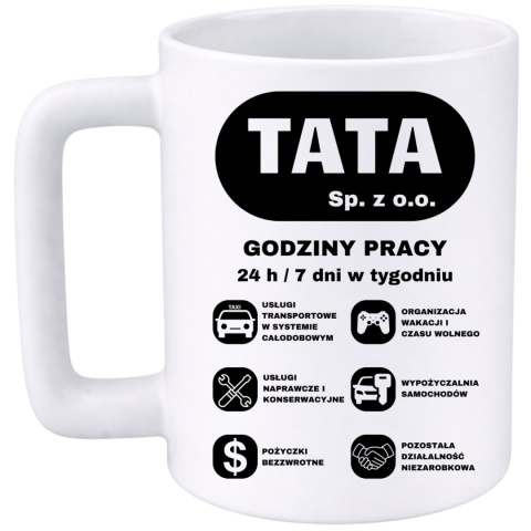 Kubek 400ml DUŻY z nadrukiem prezent Dzień Ojca urodziny dla Taty