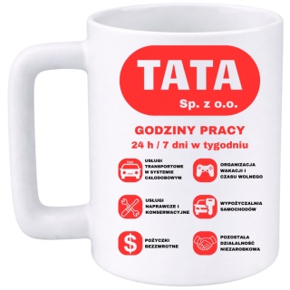 Kubek 400ml DUŻY z nadrukiem prezent Dzień Ojca urodziny dla Taty