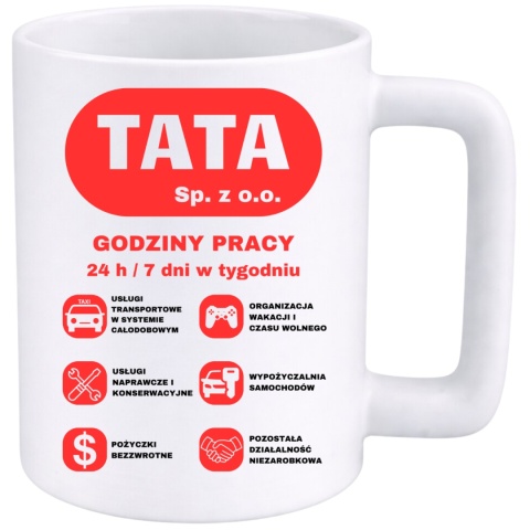 Kubek 400ml DUŻY z nadrukiem prezent Dzień Ojca urodziny dla Taty