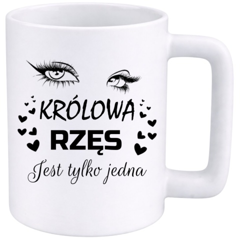 Kubek 400ml DUŻY z nadrukiem śmieszny prezent Królowa rzęs