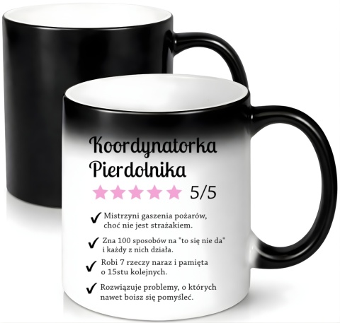 Kubek magiczny z nadrukiem prezent dla Żony Mamy Koleżanki Szefowej