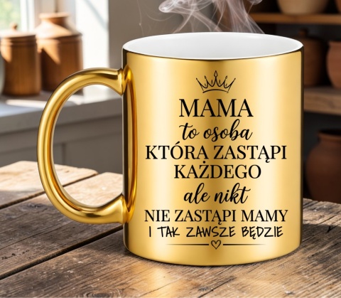 Kubek złoty z nadrukiem prezent dla MAMY Dzień Matki Mama Teściowa