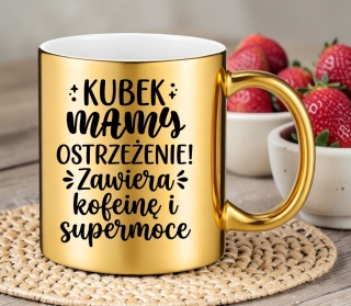 Kubek złoty z nadrukiem prezent dla MAMY Dzień Matki Mama Teściowa
