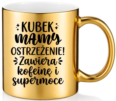 Kubek złoty z nadrukiem prezent dla MAMY Dzień Matki Mama Teściowa
