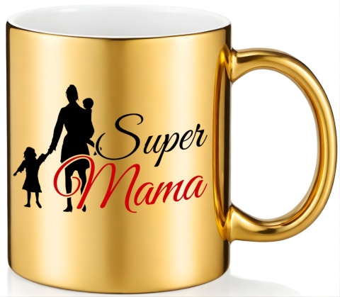 Kubek złoty z nadrukiem prezent dla MAMY Dzień Matki Mama Teściowa