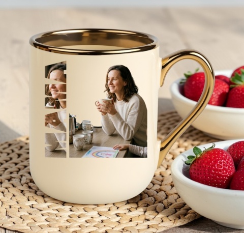 Kubek Premium FOTO prezent Dzień Matki dla MAMY napis ze zdjęcia Mama