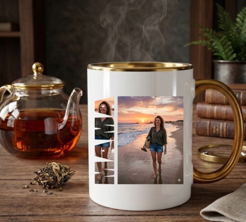 Kubek Premium FOTO prezent Dzień Matki dla MAMY napis ze zdjęcia Mama