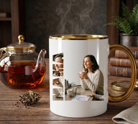 Kubek Premium FOTO prezent Dzień Matki dla MAMY napis ze zdjęcia Mama