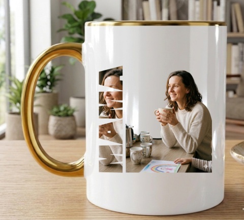 Kubek Premium FOTO prezent Dzień Matki dla MAMY napis ze zdjęcia Mama