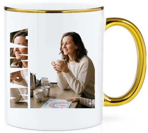 Kubek Premium FOTO prezent Dzień Matki dla MAMY napis ze zdjęcia Mama