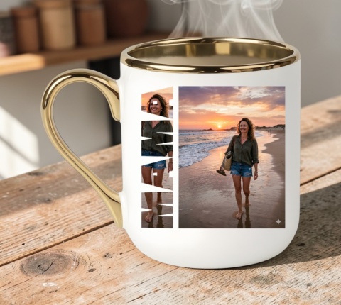 Kubek Premium FOTO prezent Dzień Matki dla MAMY napis ze zdjęcia Mama