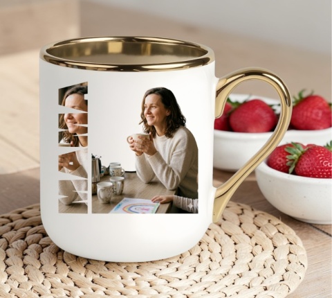 Kubek Premium FOTO prezent Dzień Matki dla MAMY napis ze zdjęcia Mama
