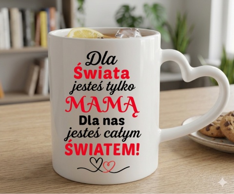 Kubek z nadrukiem prezent dla MAMY Dzień Matki Mama Teściowa uchwyt serce