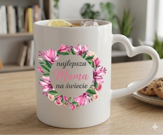Kubek z nadrukiem prezent dla MAMY Dzień Matki Mama Teściowa uchwyt serce